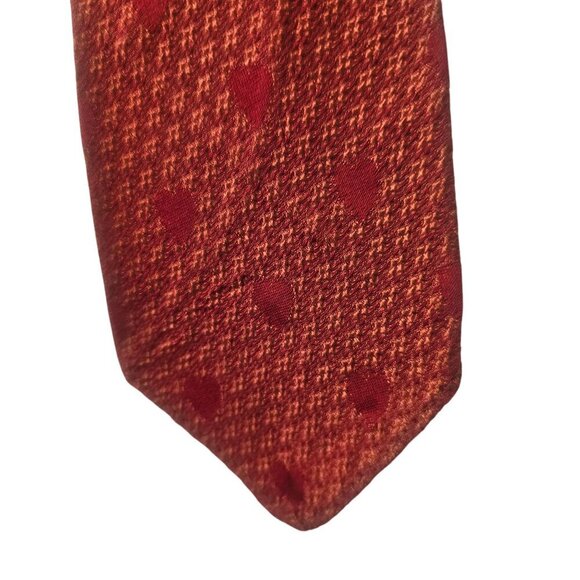 Manhattan Shirt Co 1950s Red Silk Tie Embroidered Dove over Crossed Torches - Picture 7 of 10
